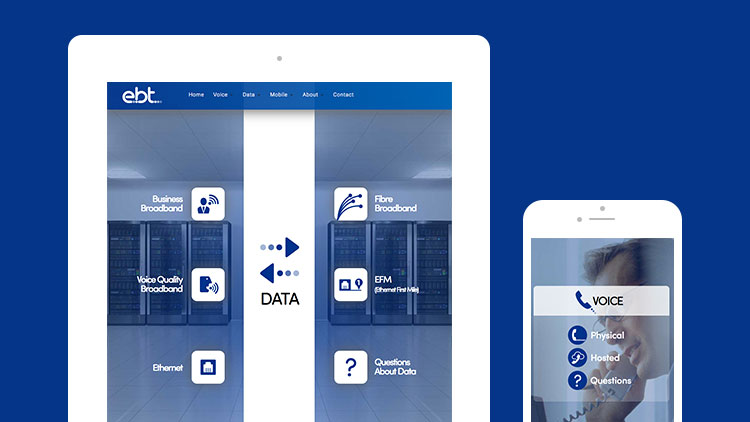 EBT Communications Website Tablet Mobile