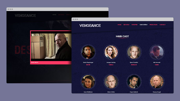 Vengeance Teaser Trailer and Main Cast Sections